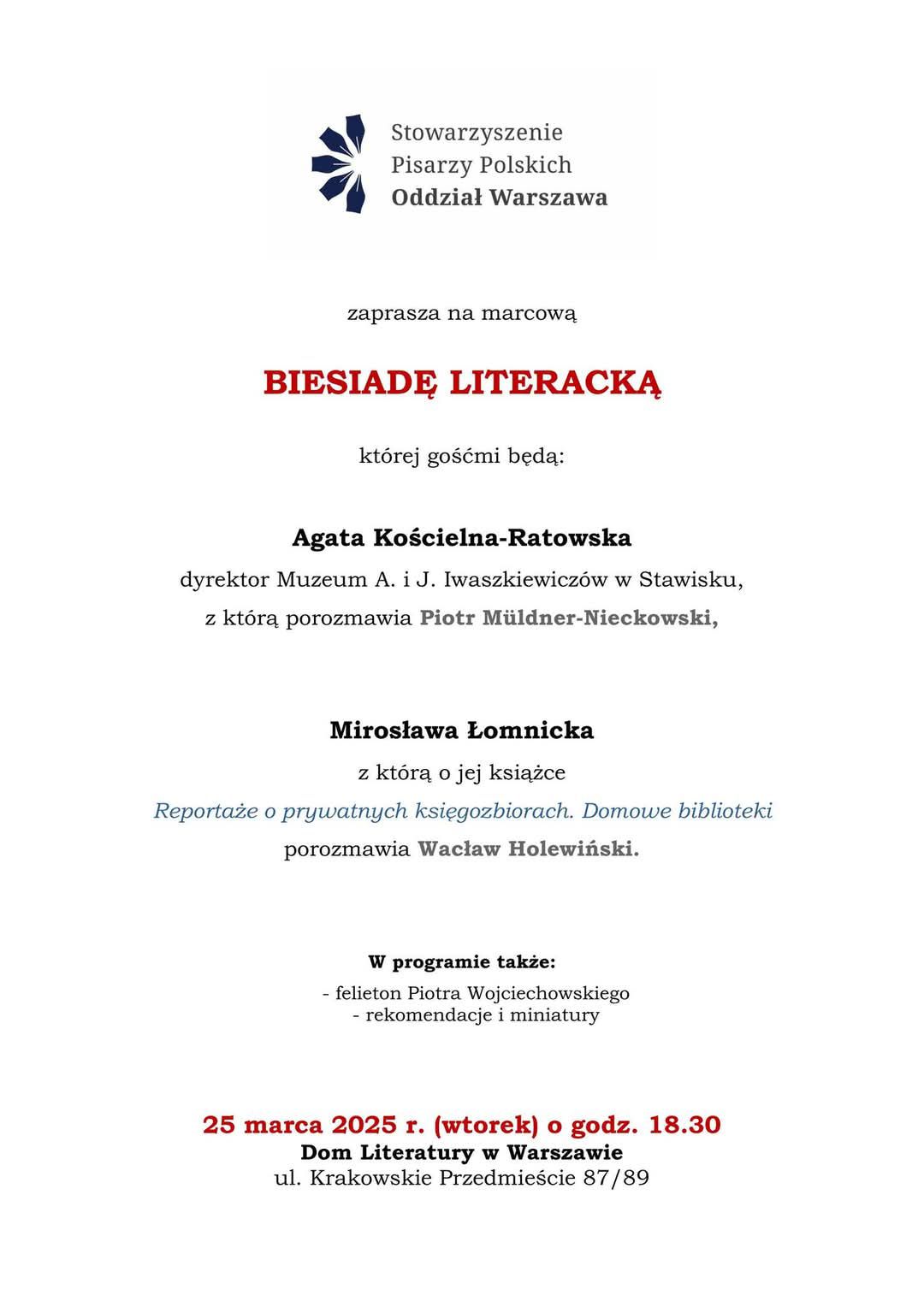 Marcowa Biesiada Literacka
