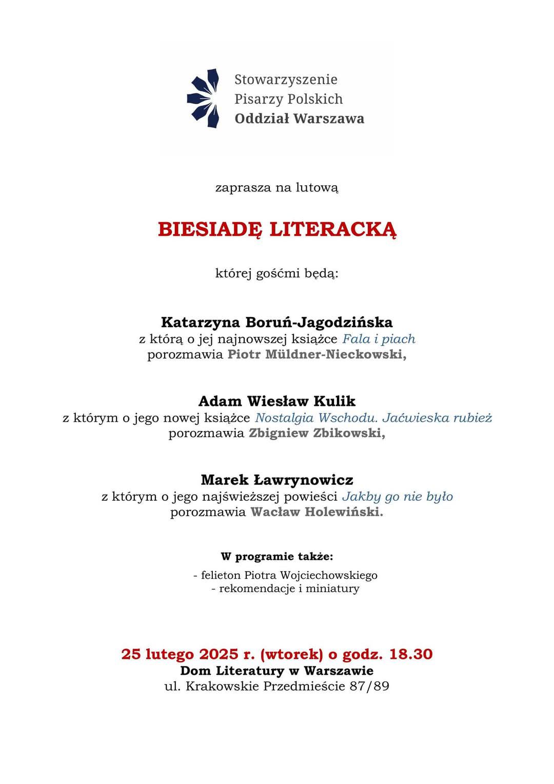 Lutowa Biesiada Literacka