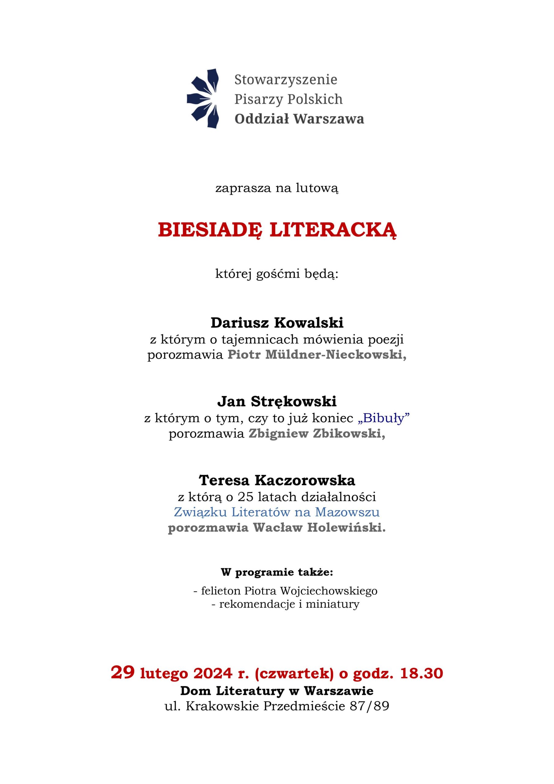 Lutowa Biesiada literacka
