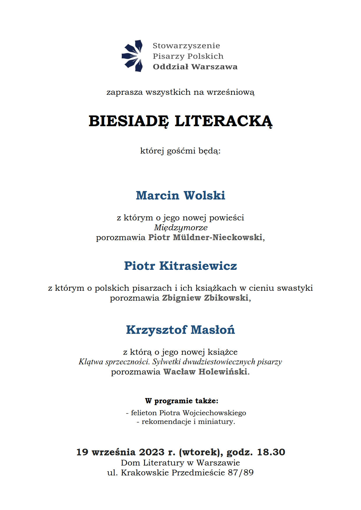 Wrześniowa Biesiada Literacka
