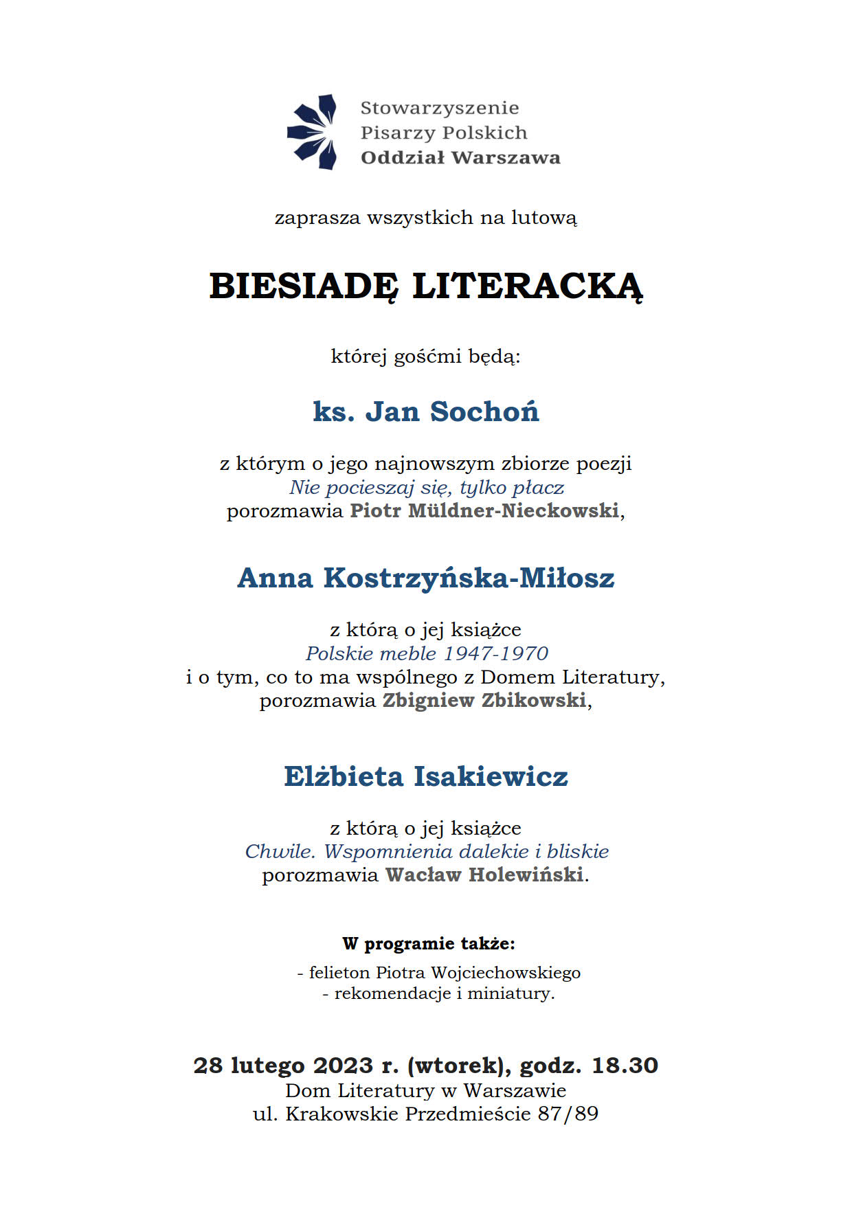 Lutowa Biesiada Literacka