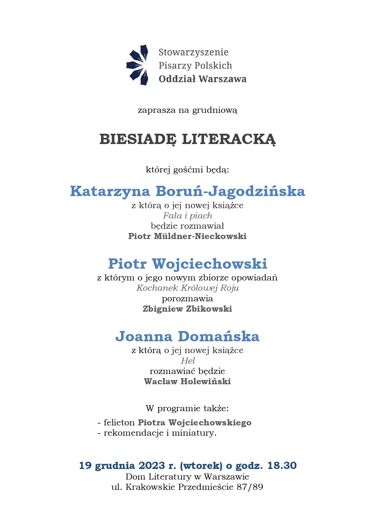 Grudniowa Biesiada Literacka