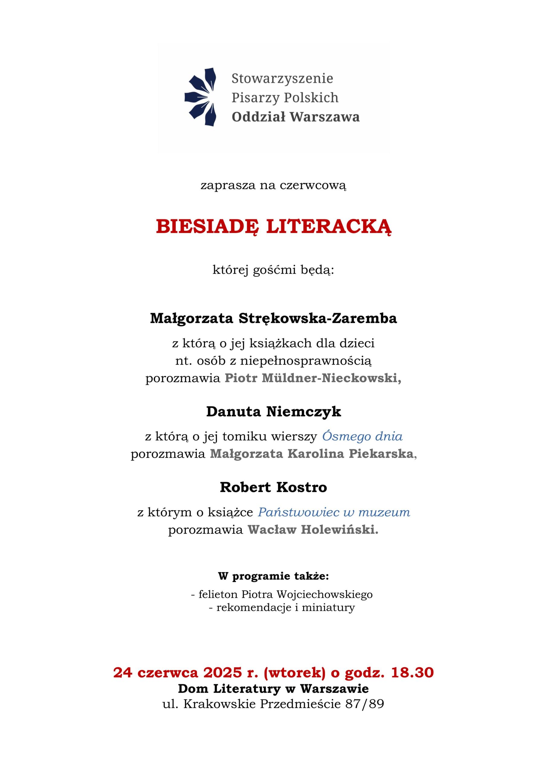Czerwcowa Biesiada Literacka