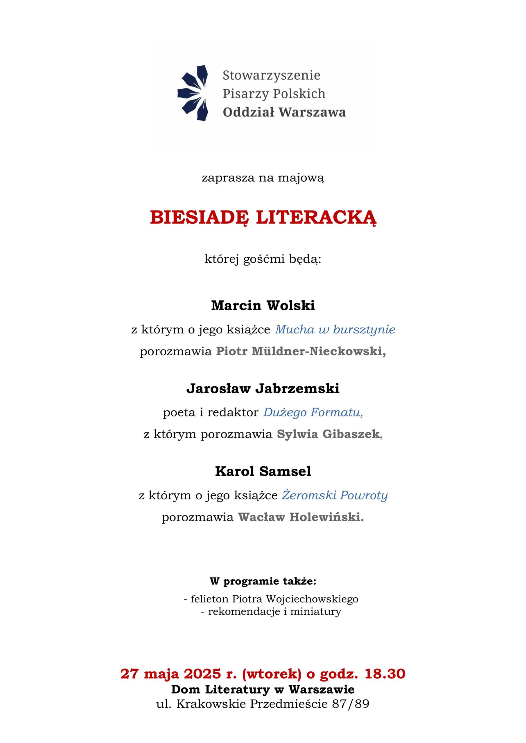 Majowa Biesiada Literacka