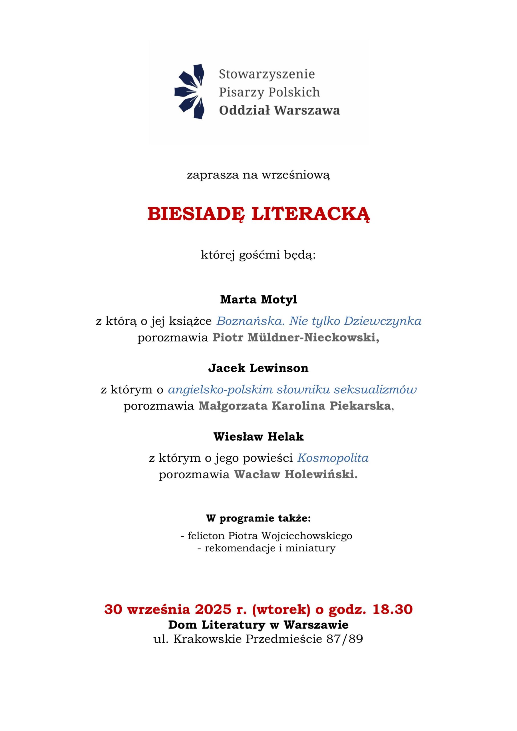 Wrześniowa Biesiada Literacka